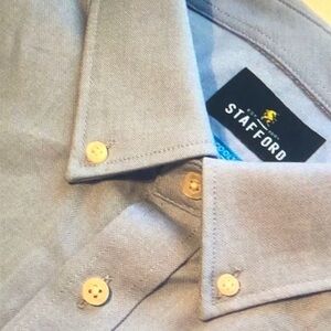 Stafford Men's Light Blue Button-Down Shirt